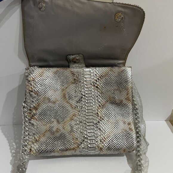 Glass Handbag Snake Embossed Leather Cross-Body Bag - Picture 5 of 6